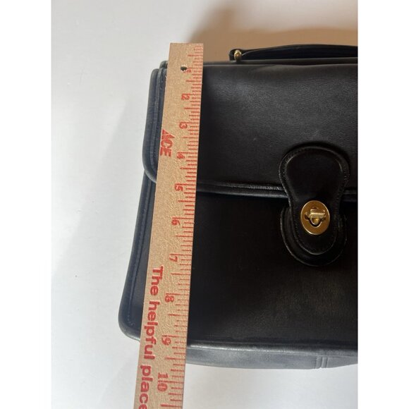 Vintage 90s Coach Black Willis crossbody satchel preppy bag J9C-9927 gold - Picture 13 of 16